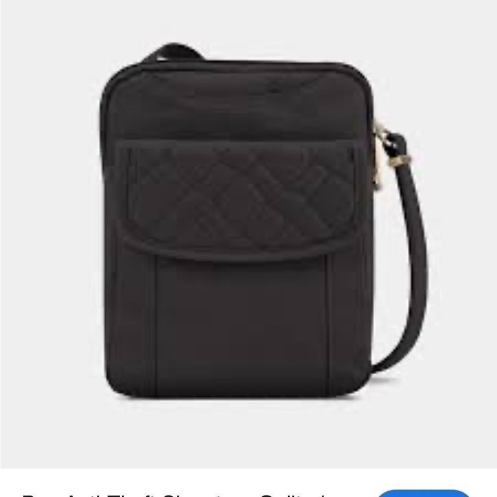 Travelon Anti-Theft Signature Quilted Slim Pouch Crossbody Purse - Picture 2 of 16